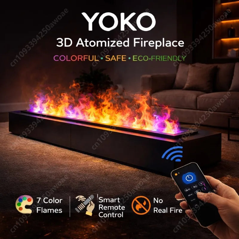 Water Electric Fireplace 3D Mist Fireplace Embedded Realistic Mist Flame Remote Control APP Interior Decoration Steam Fireplace