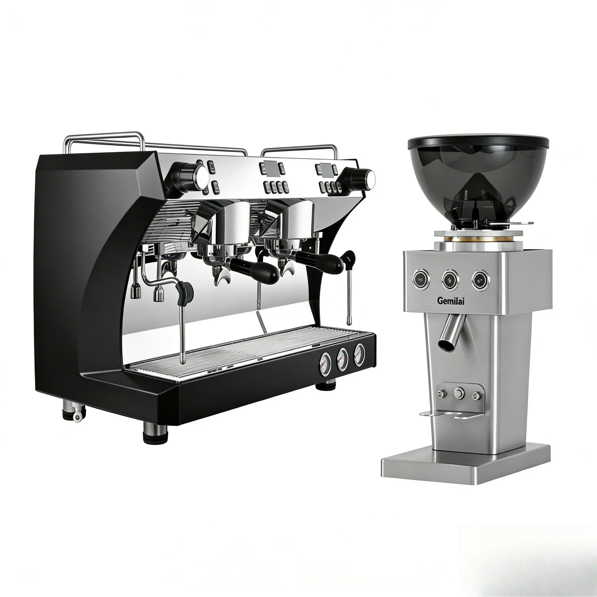 Commercial Coffee Maker CRM3120C Dual Head Coffee Machine, Independent Multi Boiler System, Adjustable Extraction Temperature