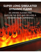 Smart 3D Atomizing Electric Fireplace - Colorful LED Steam Flame, App & Remote Control, Humidifier