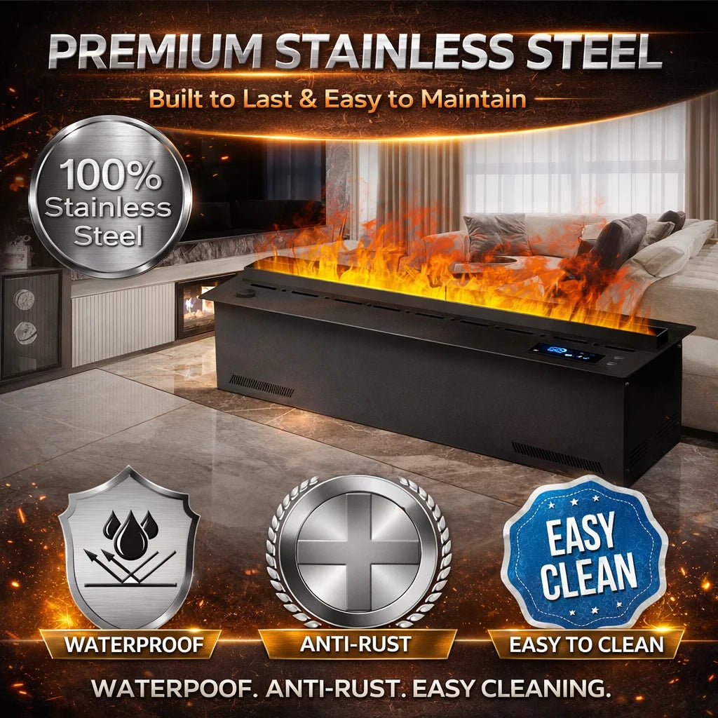 Water Electric Fireplace 3D Mist Fireplace Embedded Realistic Mist Flame Remote Control APP Interior Decoration Steam Fireplace
