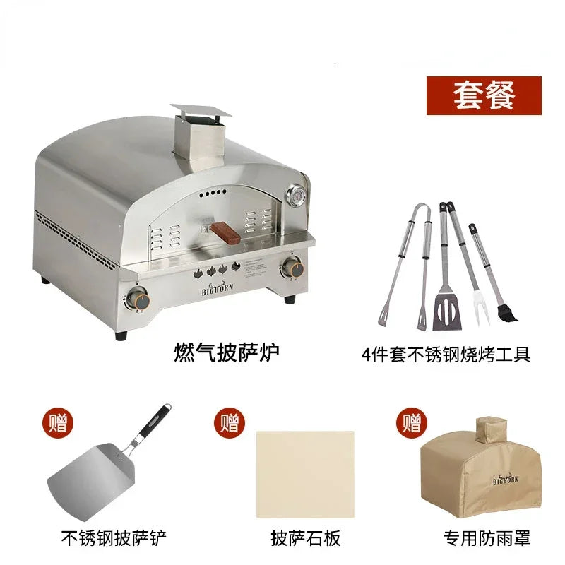 Gas Pizza Oven Outdoor with Thermometer Stainless Steel Large Traditional Kiln Pizza Oven 오븐 accessoires de cuisine forno pizza