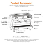 Commercial Coffee Machine CRM3120C Dual Head Coffee Machine, Independent Multi Boiler System, Adjustable Extraction Temperature