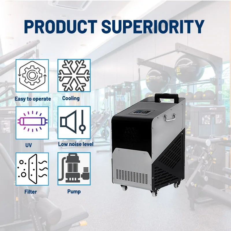 Ice Baths Chiller Water Cooled Water Cooling And Heating Ice Bath Chillers Cold Plunge Chiller Machine 1000L Tub