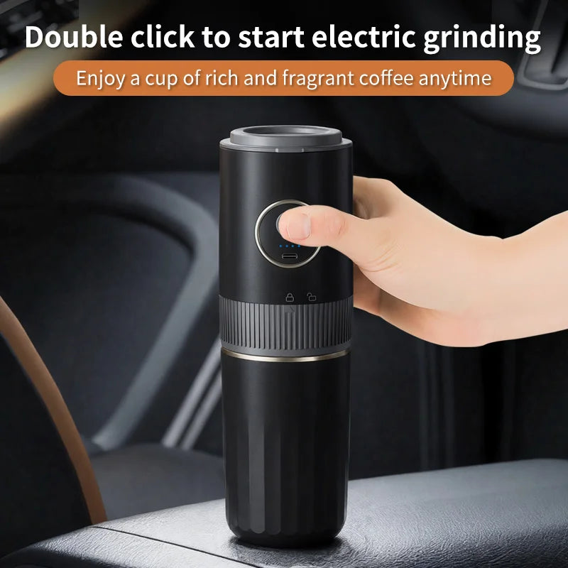 All-in-One Coffee Maker Travel-Friendly Handheld Espresso Machine with Built-in Grinder Mini Pour over Cup for Home And Outdoor