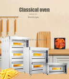 3 Deck 6 Trays Commercial Kitchen Oven Toaster Bakery Machine Equipment Pizza Baking Oven Electric Bread Cake Deck Oven