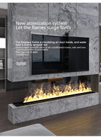 Netflix Fireplace |Smart Silent Mist Fireplac Silent Humidifier + Crackling Sound | No Gas/Wood Needed | 5-Year Warranty