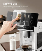 Mcilpoog M3 Automatic Espresso Coffee Machine ，Built-In Milk Frother & Tank, 7 Coffee Varieties, Touchscreen