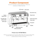 Commercial Coffee Maker CRM3120C Dual Head Coffee Machine, Independent Multi Boiler System, Adjustable Extraction Temperature