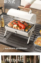Barbecue grill for home use, both frying and grilling, portable outdoor camping, smoke-free barbecue grill, barbecue grill