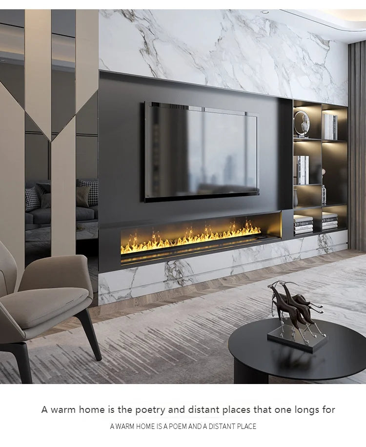 Netflix Fireplace |Smart Silent Mist Fireplac Silent Humidifier + Crackling Sound | No Gas/Wood Needed | 5-Year Warranty