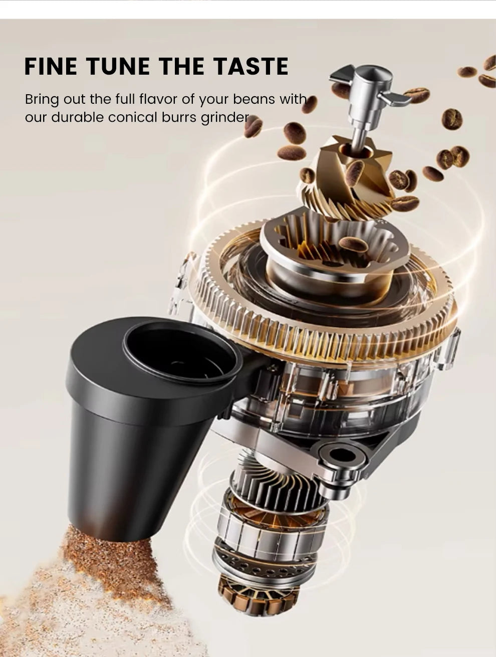 Mcilpoog M3 Automatic Espresso Coffee Machine ，Built-In Milk Frother & Tank, 7 Coffee Varieties, Touchscreen