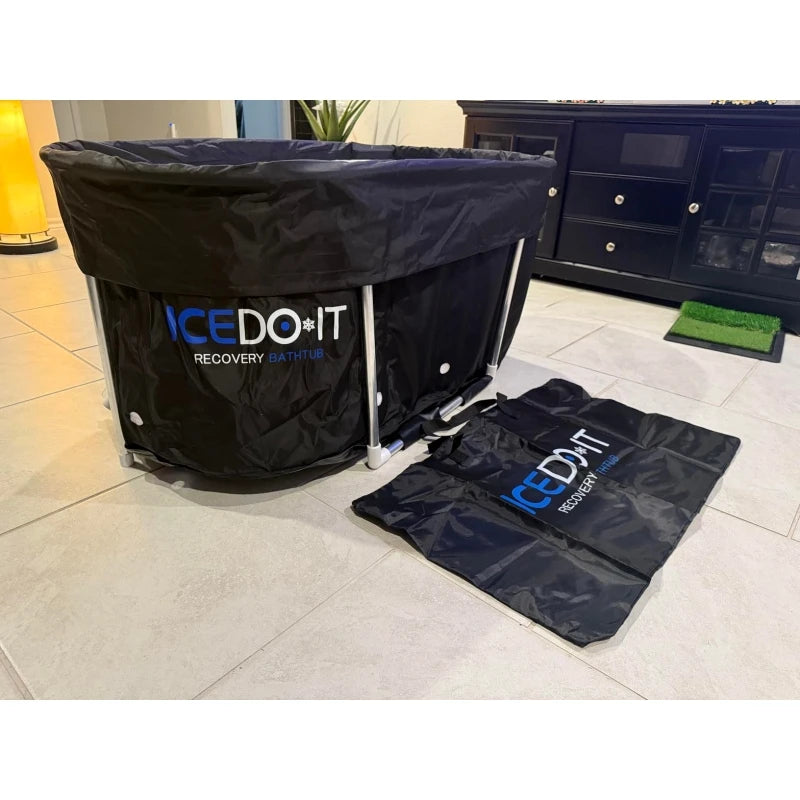 PVC Large Oval Ice Bath Tub 117 CM for Athletes Post-Exercise Recovery Portable Bathtub for Home Gyms Indoor Outdoor use