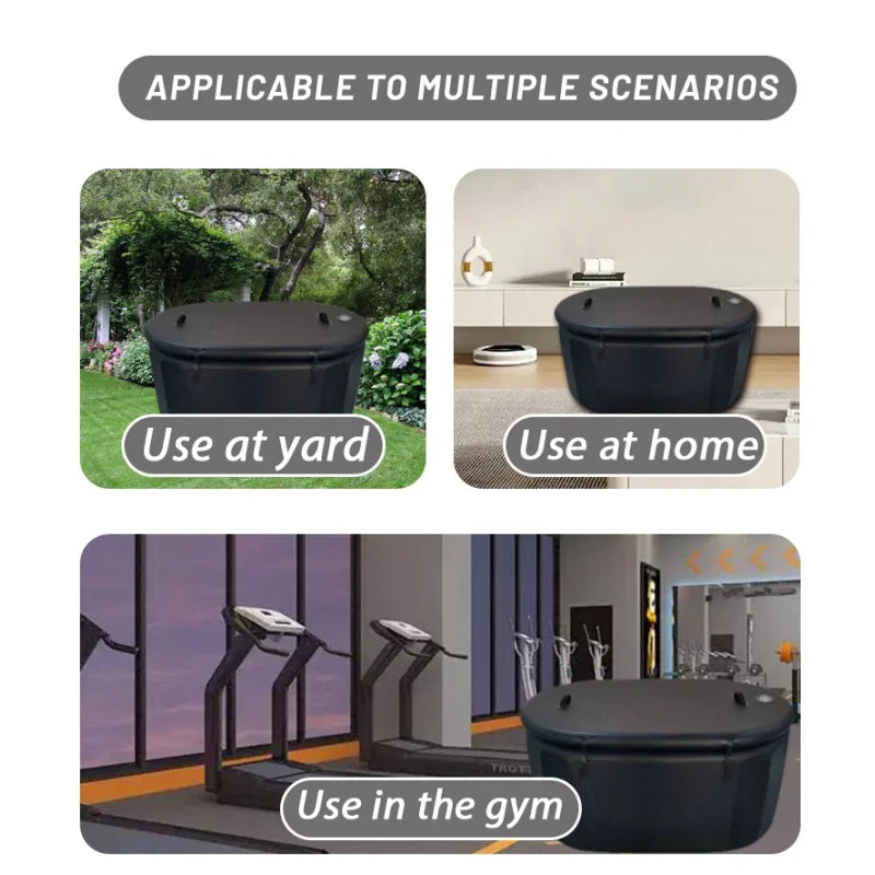 Inflatable Black Portable Oval Cold Plunge Ice Bath Tub with Pump for Cold Water Therapy Recovery