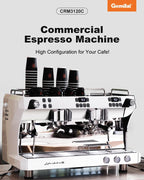 Commercial Coffee Machine CRM3120C Dual Head Coffee Machine, Independent Multi Boiler System, Adjustable Extraction Temperature