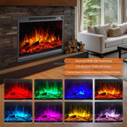 Electric FireplaceTV Stand RGB Electric Fireplace Heater 750w/1500w Wall Recessed Electric 24 Inch Square Fireplace UKCA/ETL/CE/