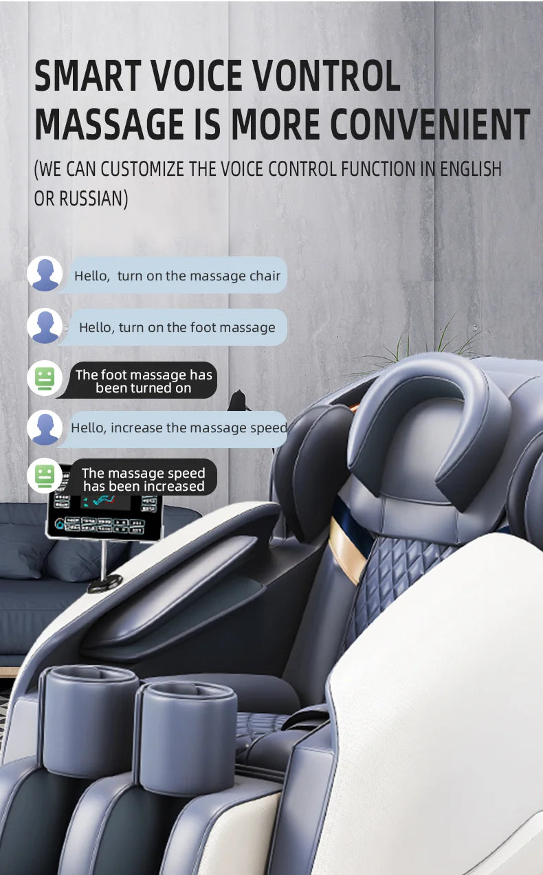 AS-100 Automatic Home Full Body Airbag Kneading  Massag Chair Electric Zero Gravity Massage Chair with Bluetooth Voice Control