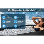 PVC Large Oval Ice Bath Tub 117 CM for Athletes Post-Exercise Recovery Portable Bathtub for Home Gyms Indoor Outdoor use