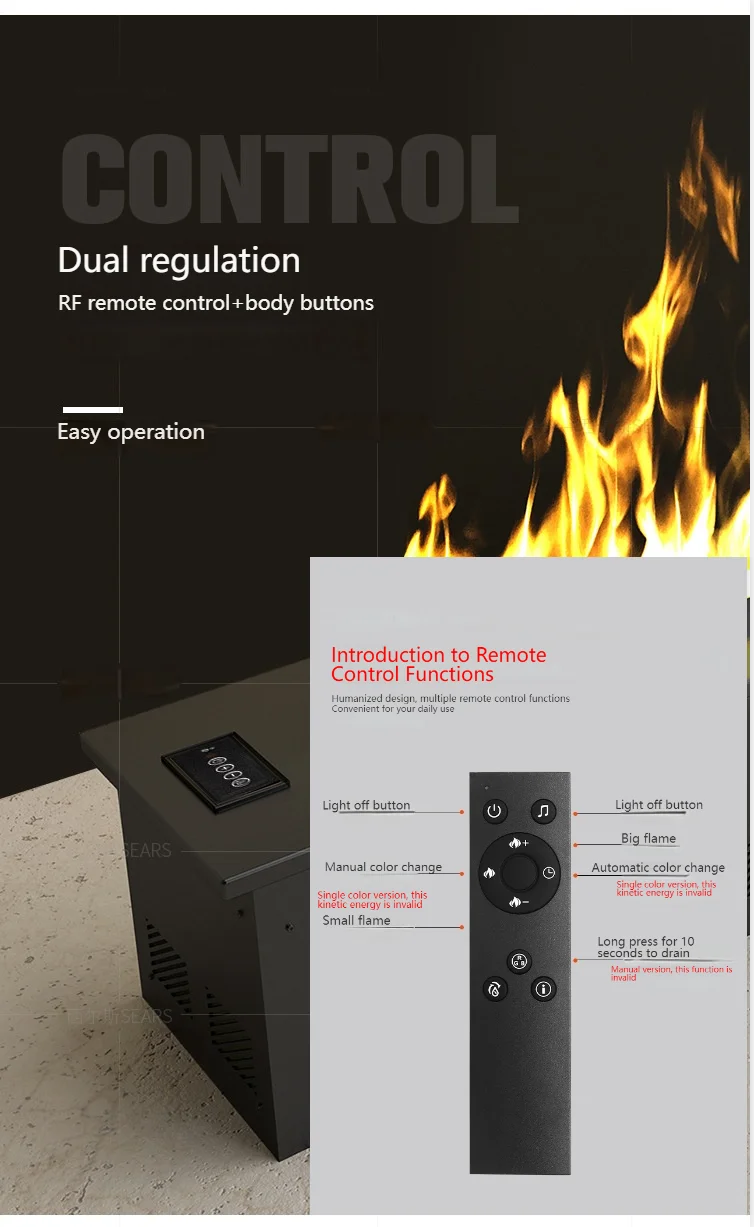Netflix Fireplace |Smart Silent Mist Fireplac Silent Humidifier + Crackling Sound | No Gas/Wood Needed | 5-Year Warranty