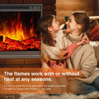 Electric FireplaceTV Stand RGB Electric Fireplace Heater 750w/1500w Wall Recessed Electric 24 Inch Square Fireplace UKCA/ETL/CE/