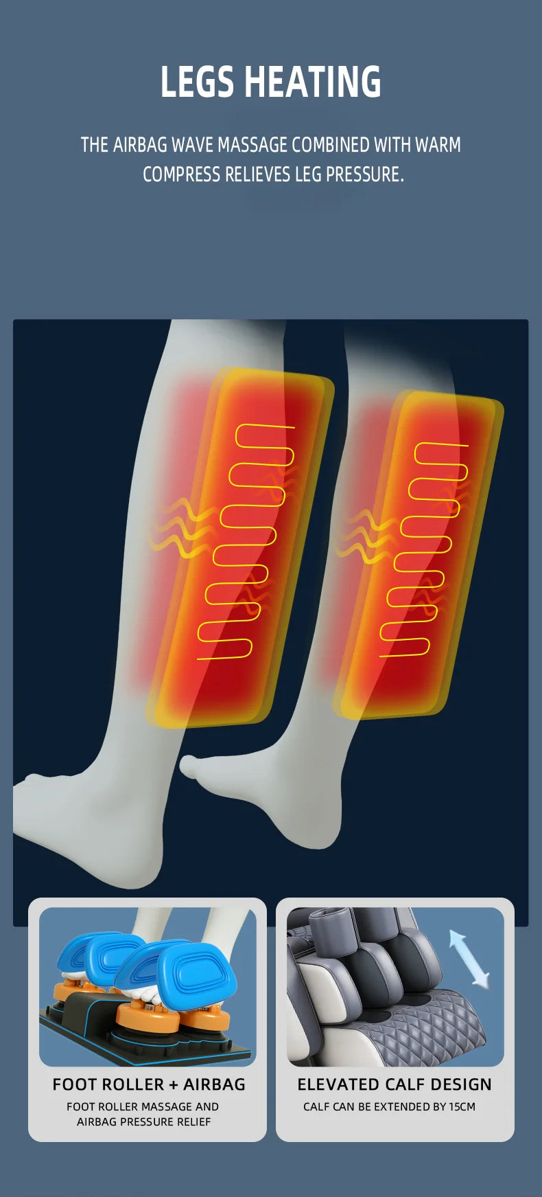 AS-100 Automatic Home Full Body Airbag Kneading  Massag Chair Electric Zero Gravity Massage Chair with Bluetooth Voice Control