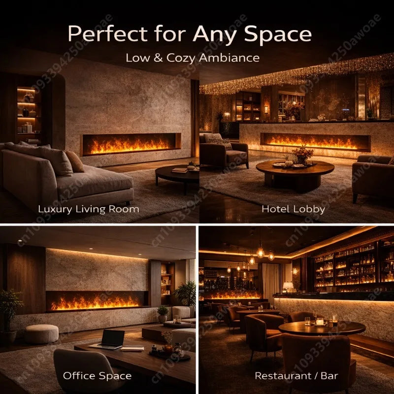 Water Electric Fireplace 3D Mist Fireplace Embedded Realistic Mist Flame Remote Control APP Interior Decoration Steam Fireplace