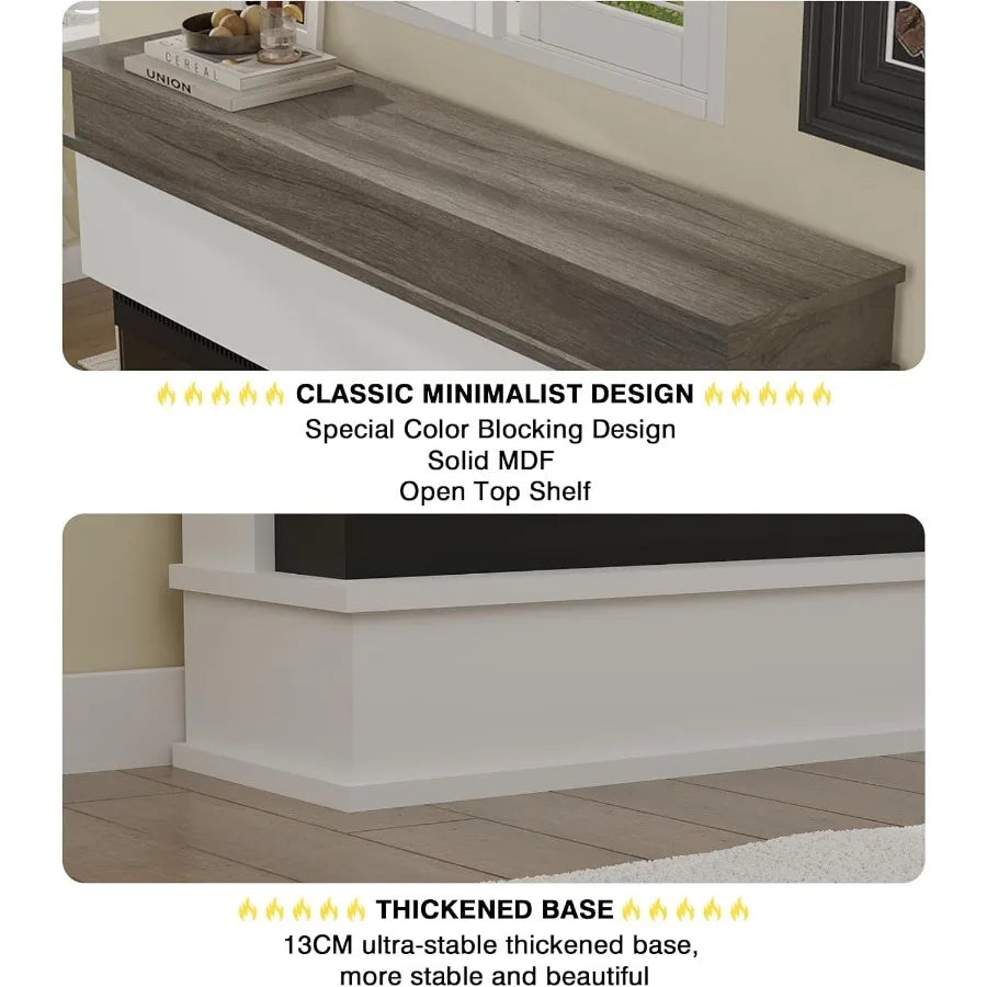 3Sided View Electric Fireplace Insert with Minimalist Mantel Design for Modern Living Spaces Features 12 Color Flame Effect Dua