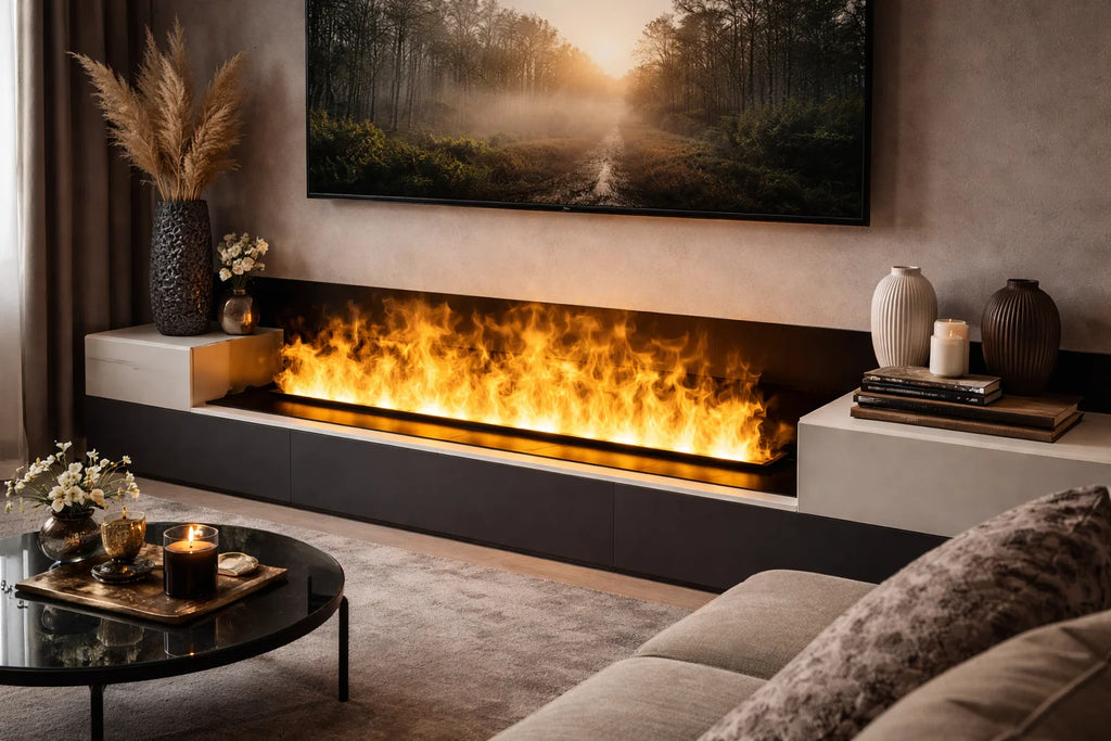 Water Electric Fireplace 3D Mist Fireplace Embedded Realistic Mist Flame Remote Control APP Interior Decoration Steam Fireplace