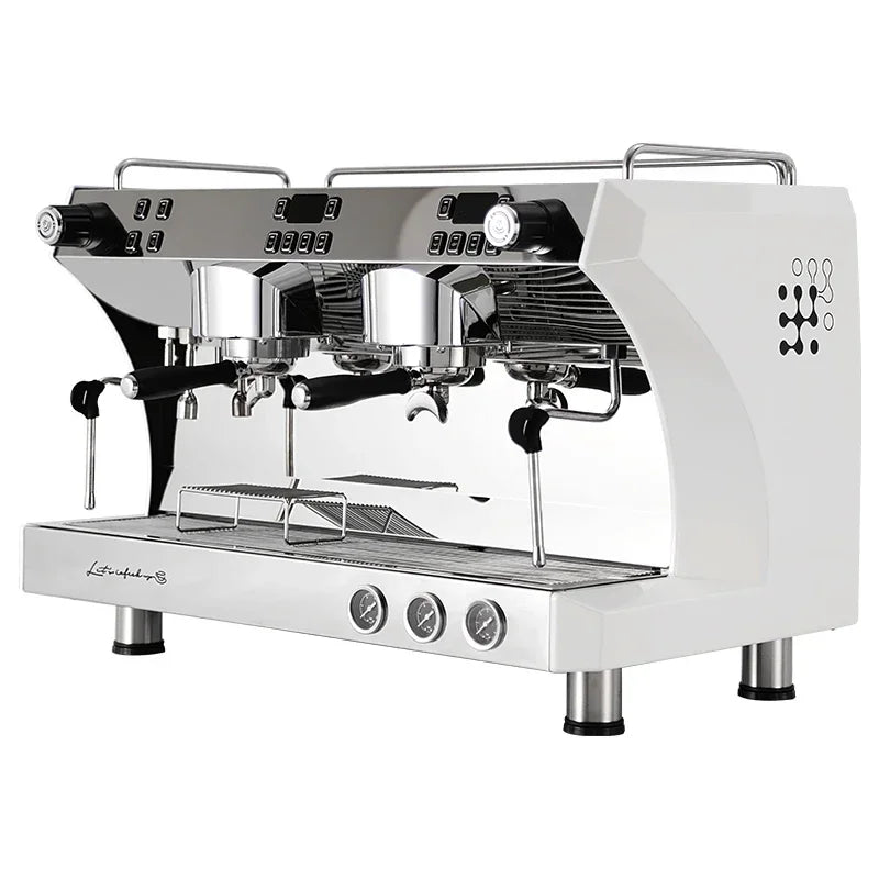 Commercial Coffee Machine CRM3120C Dual Head Coffee Machine, Independent Multi Boiler System, Adjustable Extraction Temperature