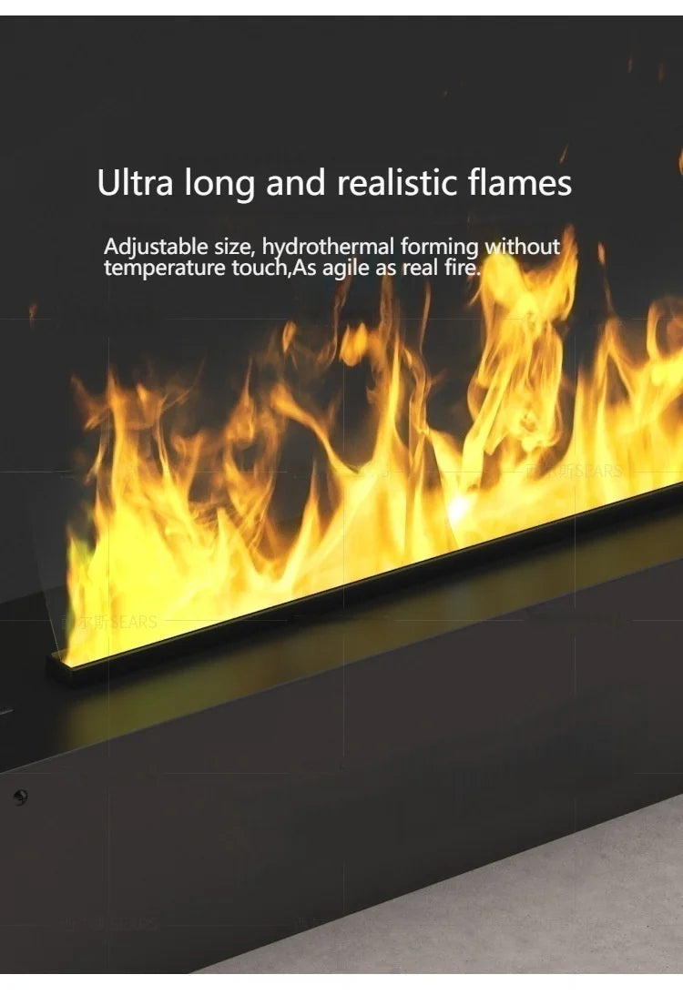 Netflix Fireplace |Smart Silent Mist Fireplac Silent Humidifier + Crackling Sound | No Gas/Wood Needed | 5-Year Warranty