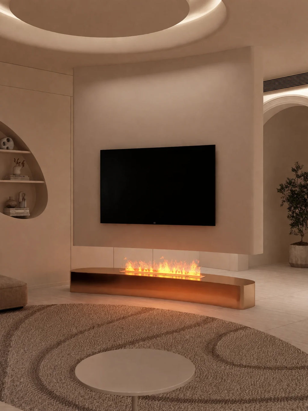 Water Electric Fireplace 3D Mist Fireplace Embedded Realistic Mist Flame Remote Control APP Interior Decoration Steam Fireplace