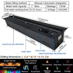 Smart 3D Atomizing Electric Fireplace - Colorful LED Steam Flame, App & Remote Control, Humidifier