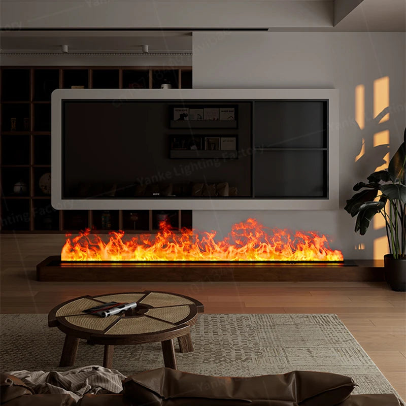 3D Water Electric Fireplace Mist Fireplace Embedded Realistic Mist Flame Remote Control APP Interior Decoration Steam Fireplace