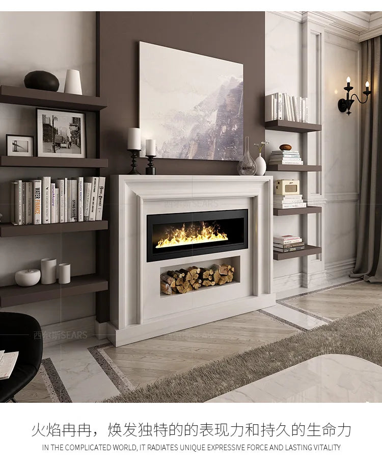 Netflix Fireplace |Smart Silent Mist Fireplac Silent Humidifier + Crackling Sound | No Gas/Wood Needed | 5-Year Warranty