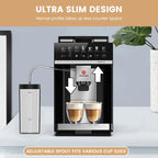 Mcilpoog M3 Automatic Espresso Coffee Machine ，Built-In Milk Frother & Tank, 7 Coffee Varieties, Touchscreen