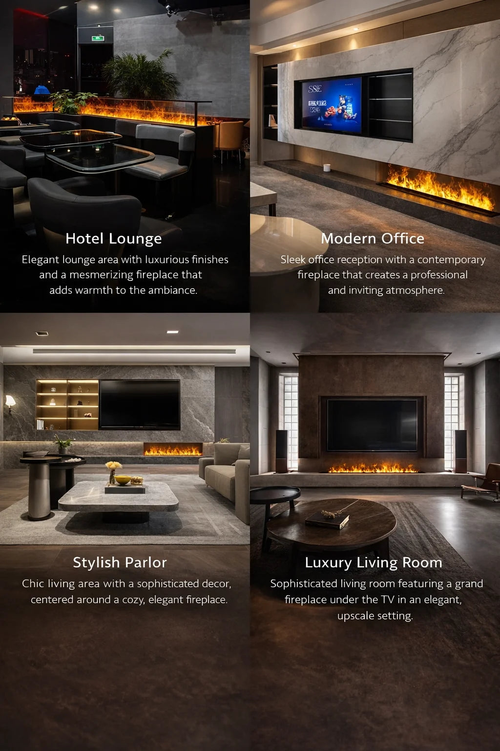 Water Electric Fireplace 3D Mist Fireplace Embedded Realistic Mist Flame Remote Control APP Interior Decoration Steam Fireplace