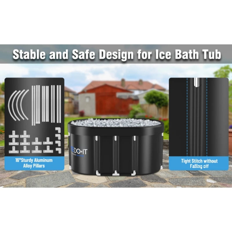 PVC Large Oval Ice Bath Tub 117 CM for Athletes Post-Exercise Recovery Portable Bathtub for Home Gyms Indoor Outdoor use