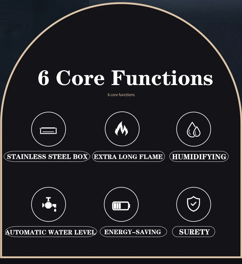 Water Vapor Fireplace Recessed Multicolour Realistic Atomized Flame 3d Electric Fireplace with Auto Water Control and Remote