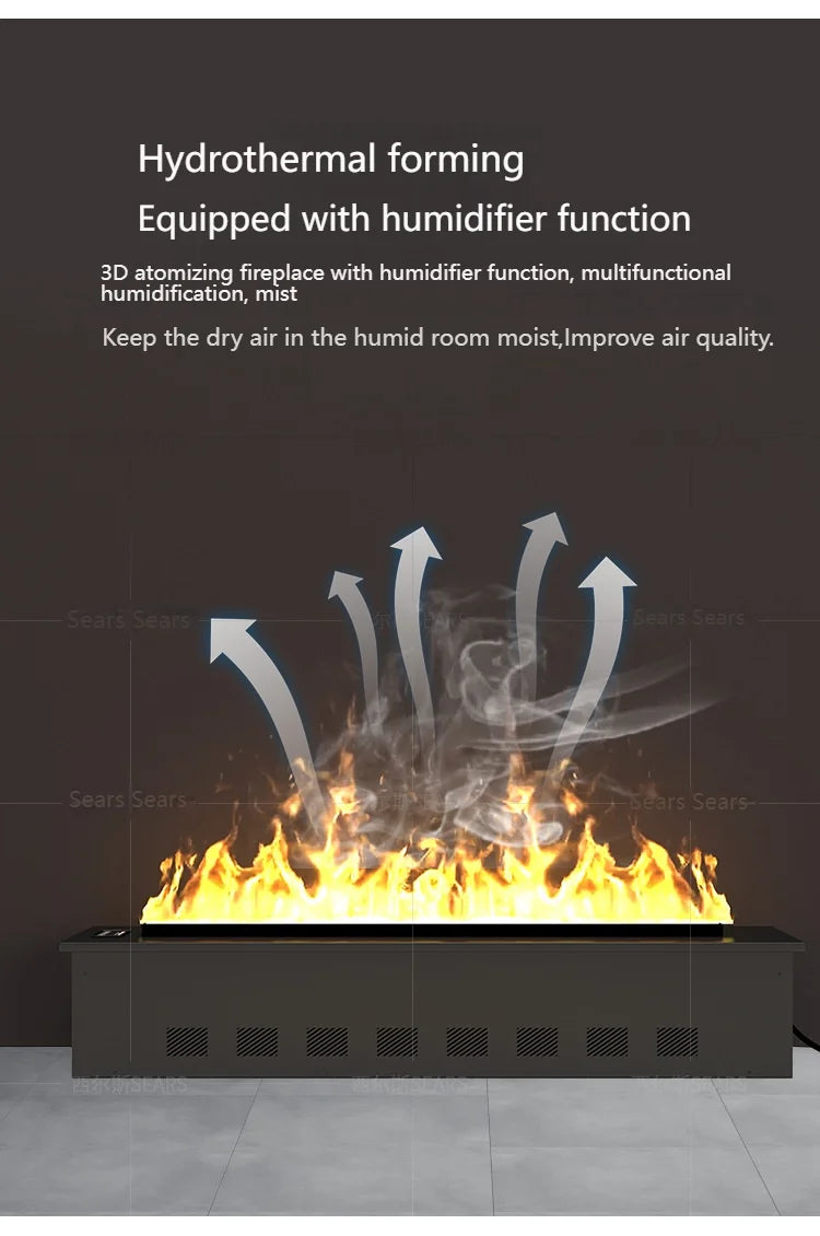Netflix Fireplace |Smart Silent Mist Fireplac Silent Humidifier + Crackling Sound | No Gas/Wood Needed | 5-Year Warranty