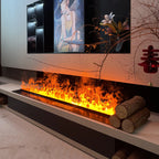 Smart 3D Atomizing Electric Fireplace - Colorful LED Steam Flame, App & Remote Control, Humidifier
