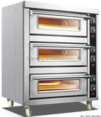 3 Deck 6 Trays Commercial Kitchen Oven Toaster Bakery Machine Equipment Pizza Baking Oven Electric Bread Cake Deck Oven