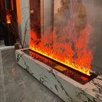 Smart 3D Atomizing Electric Fireplace - Colorful LED Steam Flame, App & Remote Control, Humidifier