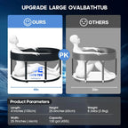 Portable 130 Gallons Ice Bath Tub with Insulated Lid, Foldable Cold Plunge Therapy Tank for  Hot Cold Water Tub ，ice bath bucket