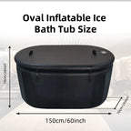 Inflatable Black Portable Oval Cold Plunge Ice Bath Tub with Pump for Cold Water Therapy Recovery