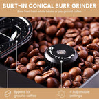 Mcilpoog M3 Automatic Espresso Coffee Machine ，Built-In Milk Frother & Tank, 7 Coffee Varieties, Touchscreen