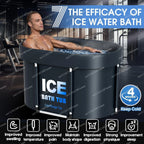 Portable 130 Gallons Ice Bath Tub with Insulated Lid, Foldable Cold Plunge Therapy Tank for  Hot Cold Water Tub ，ice bath bucket