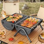 Barbecue grill for home use, both frying and grilling, portable outdoor camping, smoke-free barbecue grill, barbecue grill