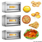 3 Deck 6 Trays Commercial Kitchen Oven Toaster Bakery Machine Equipment Pizza Baking Oven Electric Bread Cake Deck Oven