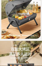 Barbecue grill for home use, both frying and grilling, portable outdoor camping, smoke-free barbecue grill, barbecue grill
