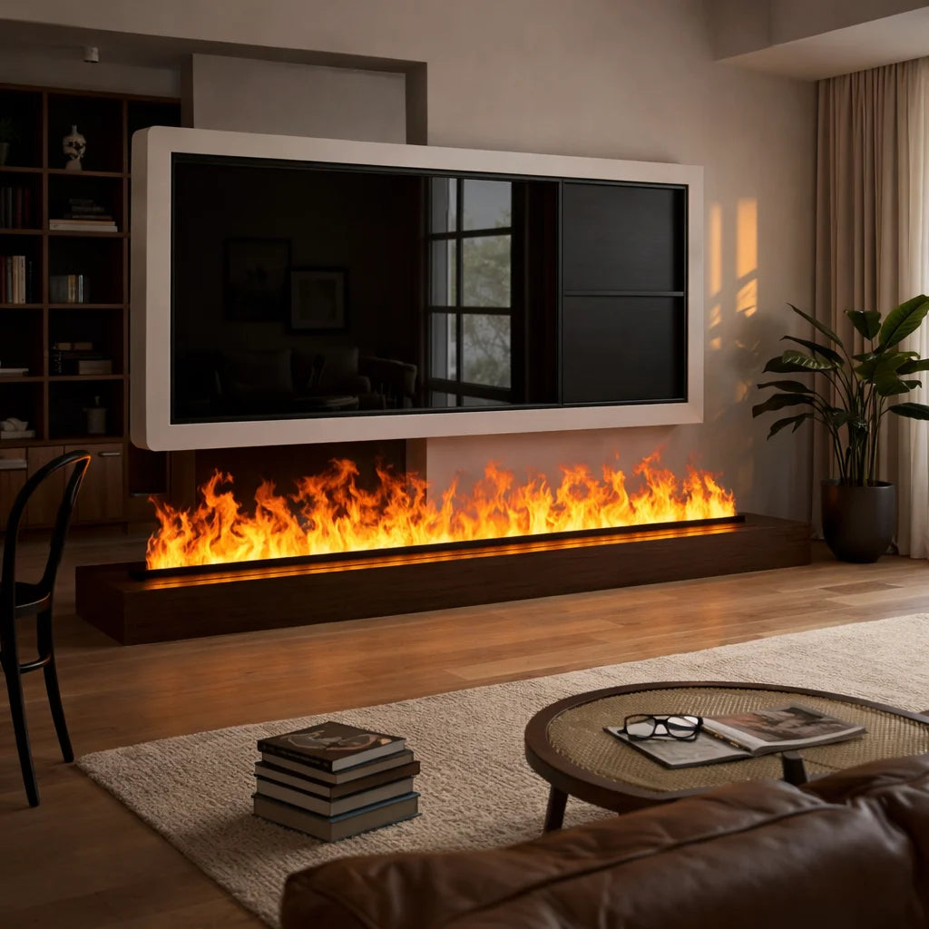 Water Electric Fireplace 3D Mist Fireplace Embedded Realistic Mist Flame Remote Control APP Interior Decoration Steam Fireplace