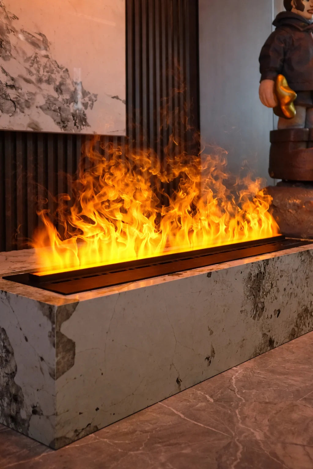 Water Electric Fireplace 3D Mist Fireplace Embedded Realistic Mist Flame Remote Control APP Interior Decoration Steam Fireplace